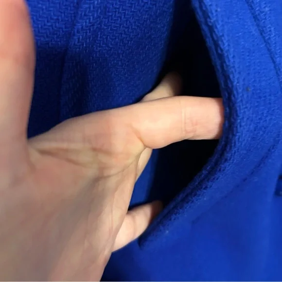 Talbots Pea Coat Italian Woven Wool Lined Double Breasted Size 20 Royal Blue - Picture 8 of 15